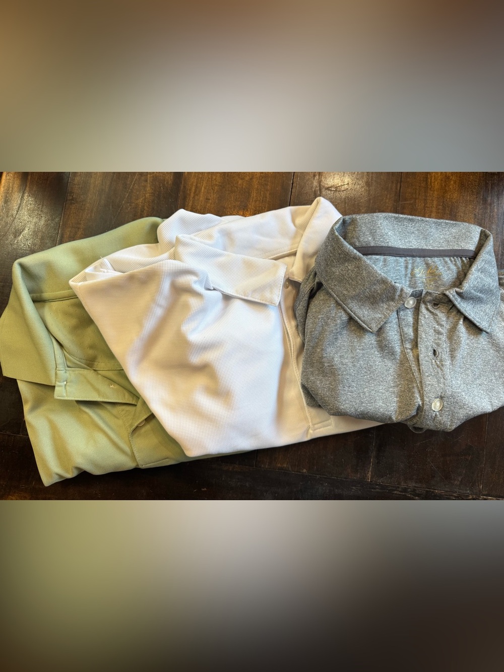 3 Rush Limbaugh Performance Polo Sage Green Grey & White